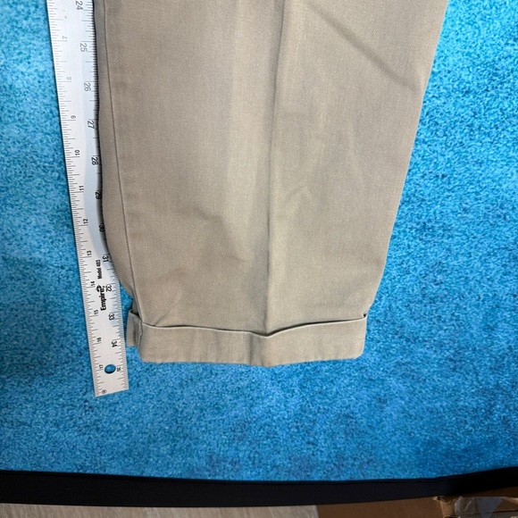 Vintage 90s Y2K GAP Relaxed Fit Mens Chinos Tan Pleated Cuffed Pants 34X34.5 - Picture 6 of 15
